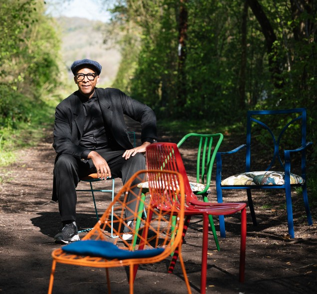 TV star Jay Blades unveils upcycled chairs for London Square’s garden at Chelsea